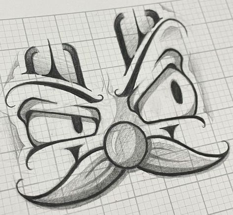 Grafitti Drawings Design Street Art, Step By Step Tattoo Drawings, Simple Graffiti Characters, Graffiti Names Ideas, Graffiti Lettering Fonts Street Art, Graffiti Drawing Ideas Street Art, Easy Graffiti Drawing Ideas, Graffiti Cartoons Doodles, Graffiti Tattoo Ideas