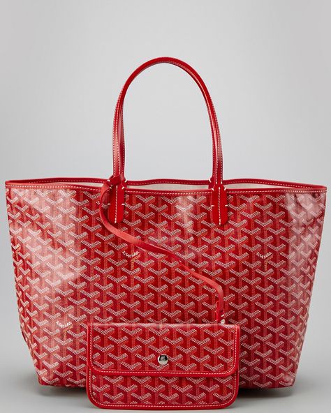 Goyard Red Canvas St. Louis LargeTote Red Goyard, Goyard Luggage, Bee Bag, Goyard Handbags, Goyard Tote, Designer Purses And Handbags, Goyard Bag, Bag Obsession, Red Canvas