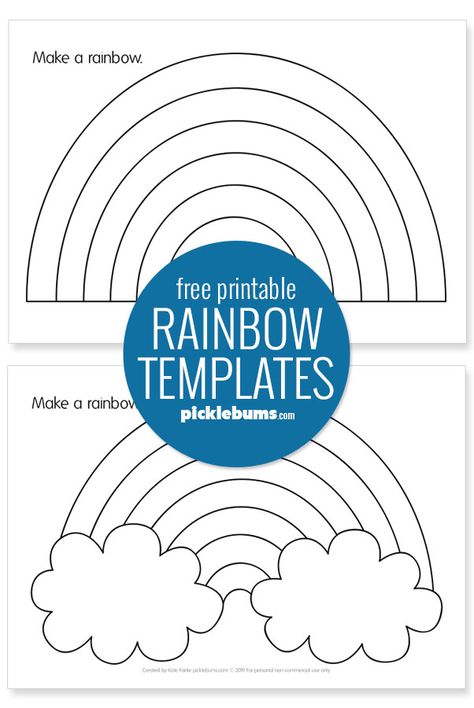 Printable Rainbow Templates plus Five Fun Ways to Use Them. Make A Rainbow Preschool, Rainbow Party Printables Free, Rainbow Arts And Crafts Preschool, Rainbow Stencil Free Printable, Rainbow Spelling Printable, Blank Rainbow Template, Rainbow Template Printable Kids, Rainbow Numbers Free Printable, Rainbow Outline Printable