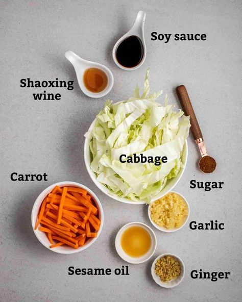 Asian Cabbage And Carrots, Carrot Stir Fry Recipes, Cabbage Side Dish Asian, Japanese Cabbage Side Dish, Japanese Cabbage Stir Fry, Chinese Fried Cabbage Recipes, Sauteed Asian Cabbage, Chinese Side Dish Recipes, Asian Sauteed Cabbage Recipe