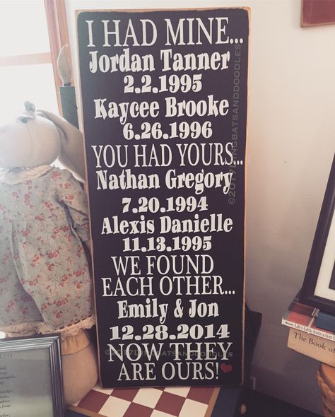 Quotes For Blended Families, Blended Family Handprint Art, Fall Blended Family Pictures, Wedding Ideas For Blended Families, Blended Family Home Decor, Blended Family Signs Wooden, Blended Family Picture Wall Ideas, Blended Family Gifts, Wedding Blended Family Ideas