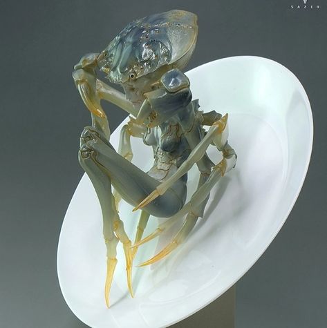 Hybrid Sculpture, Bug Character Design, Undead Creature, Takayuki Takeya, Makoto Kobayashi, Monster Creature, Human Sculpture, Metal Clock, 40k Miniatures