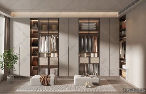 #CORONASCENES-DRESSINGROOM https://3dskyfree.com/corona-scenes-dressing-room/dressing-room-3d-models-3d-interior-scenes-068/3ds-max/ Walk In Closet Design, Wardrobe Door Designs, Home Hall Design, Closet Layout, Closet Decor, Wardrobe Design Bedroom, Salon Interior Design, 3d Interior, Classic Bedroom