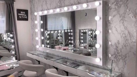 Home Makeup Studio, Makeup Studio Decor, Hollywood Dream, Hollywood Vanity, Mini Home, Future Room, Makeup Vanity Mirror, Lighted Vanity Mirror, Vanity Mirrors