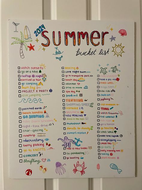 #summer #summerbucket #summerbucketlist #2024 #girls #aesthetic #life Summer Bucketlist For Teens, Unique Summer Bucket List, Summer Checklist For Teens, Beach Activities For Teens, Summer Wishlist Bucket Lists, Beach Activities Aesthetic, Ideas Para Hacer En Verano, Summer List Ideas, Summer Activities Aesthetic