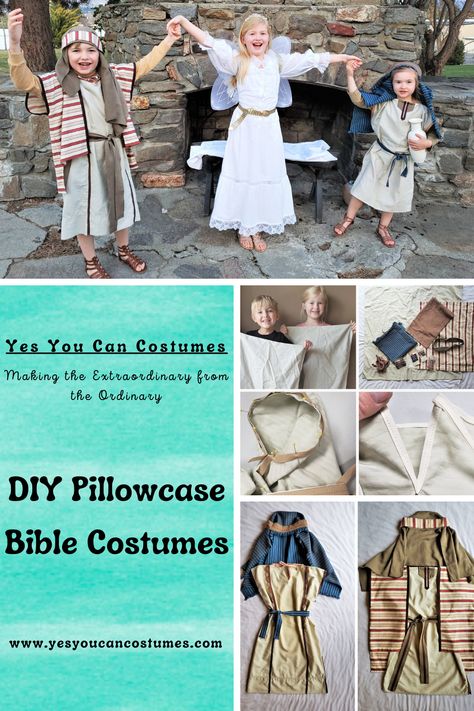 Diy Bible Costumes Kids, Bible Costumes Diy, Kids Nativity Costumes, Biblical Costumes Diy, Diy Nativity Costumes For Kids, Bible Character Costumes Kids, Nativity Costumes Diy, Nativity Costumes For Kids, Bible Costumes