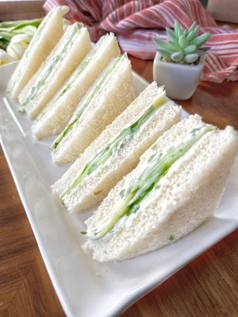 Cucumber Cream Cheese Sandwiches - The Tipsy Housewife Cucumber Cream Cheese Sandwiches, Cucumber Cream Cheese, The Tipsy Housewife, Tipsy Housewife, Cream Cheese Sandwiches, Tea Party Sandwiches, Sandwiches Recipes, Tea Sandwiches Recipes, Party Snacks Easy