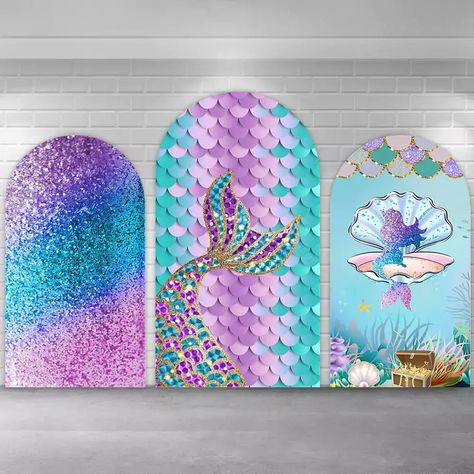 Under The Sea Little Mermaid Theme Arch Backdrop Cover Party Arch Backdrop, Little Mermaid Decorations, Under The Sea Decorations, Minnie Mouse Birthday Party Decorations, Party Arch, Mermaid Birthday Party Decorations, Mermaid Theme Birthday Party, Baby Birthday Decorations, Birthday Party Background