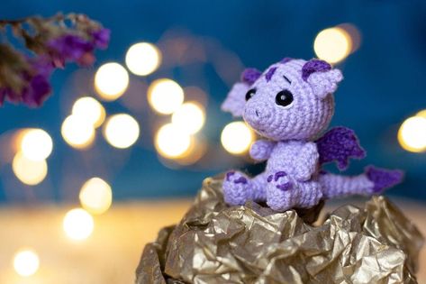 Crochet Amigurumi Free Patterns Purple, Tiny Dragon Crochet Pattern Free, Small Dragon Amigurumi Free Pattern, Crochet Mini Dragon Free Pattern, Mini Dragon Crochet Pattern Free, Small Dragon Crochet Pattern Free, Dragon Crochet, Medieval Baby, Crochet Farm Animals