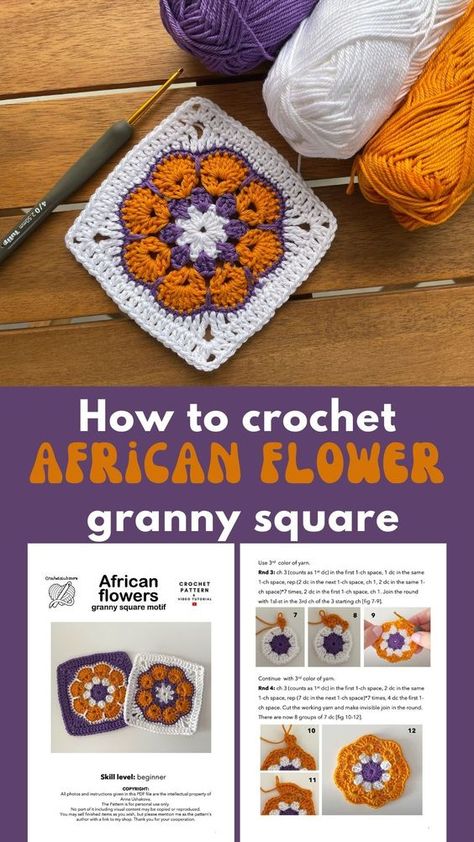 African flower crochet animals