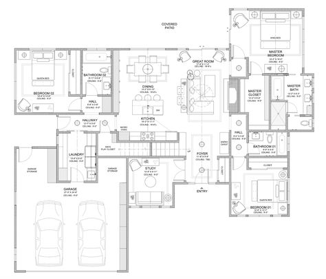 FLOOR PLAN - FIRST FLOOR Modern Mountain Home Floor Plans, Mountain Home Floor Plans, Tami Faulkner, Tall Grasses, Study Storage, Tub Enclosures, Wet Room Shower, Custom Floor Plans, Garage Entry