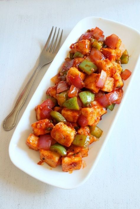 Chilli Paneer Dry Recipe | Indo-Chinese Chilli Paneer Recipe Chili Paneer Recipe, Chilli Paneer Recipe, Chili Paneer, Indo Chinese Recipes, Chilli Paneer, Paneer Dishes, Paneer Recipe, Chilli Recipes, Paneer Recipes