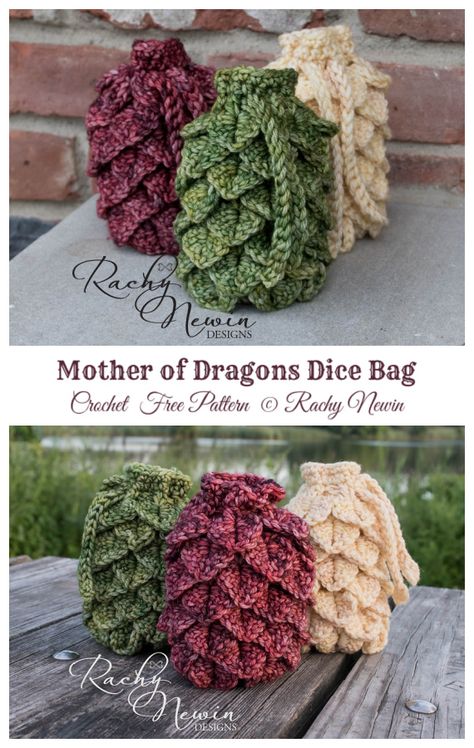 Dragonscale Dice Bag Crochet Free Patterns - Crochet & Knitting Magic The Gathering Crochet Dice Bag, Crochet Dragon Scale Dice Bag, Crochet Dragon Dice Bag, Dragon Egg Crochet Bag, Dragon Scale Crochet Bag, Crocheted Dice Bag Free Pattern, Crochet Amigurumi Dnd, Crochet Dragon Scale Bag, Crochet For Mothers Day Free Pattern