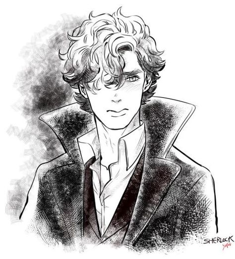 Beautiful fanart!   Love Sherlock BBC? Check out our Sortable Sherlock BBC Fanfiction Rec List - https://fanfictionrecommendations.com/sherlock/ Sherlock Holmes Fanart, Sherlock Bbc Quotes, Sherlock Bbc Funny, Sherlock Drawing, Sherlock Meme, Sherlock Poster, Sherlock Art, Sherlock Holmes Benedict, Sherlock Holmes 3