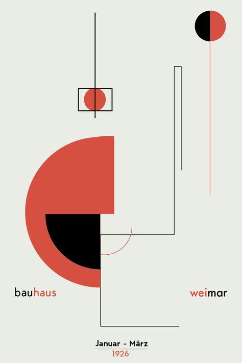 Bauhaus-style exhibition poster using red and black lines and circles Bauhaus Style Graphic Design, Bauhaus Industrial Design, Minimal Geometric Art, Bauhaus Advertising, Vintage Minimalism Graphic Design, Bauhaus Art Paintings, Line Art Photography, Modernism Graphic Design, Bauhaus Minimalism