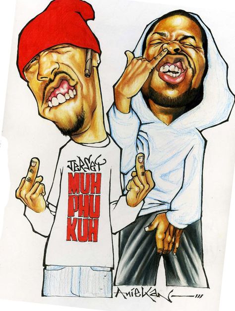 Redman and Method Man art by Aniekan Udofia Method Man Redman, Gangster Drawings, Cultura Hip Hop, Cartoon City, Richard Johnson, Dope Cartoons, Hip Hop Artwork, Method Man, Urban Culture