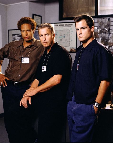 CSI : Las Vegas / Warrick , Grissom & Stokes ... Csi Nick Stokes, Warrick Brown, Nick Stokes, Csi Grissom, Gil Grissom, Csi Vegas Poster, William Petersen, Csi Miami Funny, Gary Dourdan