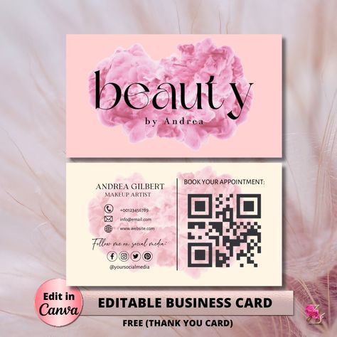 Makeup Business Cards Ideas, Nail Artist Business Cards, Makeup Business Cards, Visit Card, Beautiful Photoshoot Ideas, Makeup Artist Business, Star Template, Free Thank You Cards, Artist Business Cards