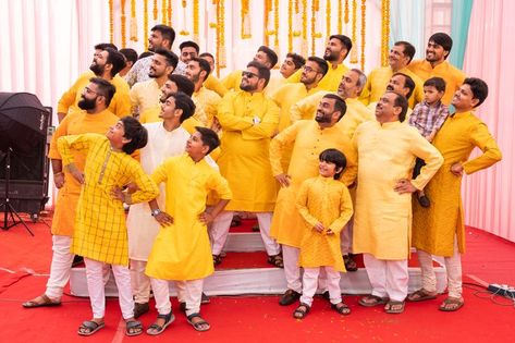 So much yellow, fun and excitement in one frame 💛 #halldi #bride #bridalhaldi #portrait #haldiportrait #photography #tarjvideofilms Haldi Family Poses, Haldi Family Photo, Kerala Wedding Ideas Hindus, Hldi Pose For Groom, Brother Sister Haldi Photography, Haldi Shoot Poses Groom, Haldi Photography Ideas Groom, Haldi Photo Ideas For Groom, Haldi Stills For Boys