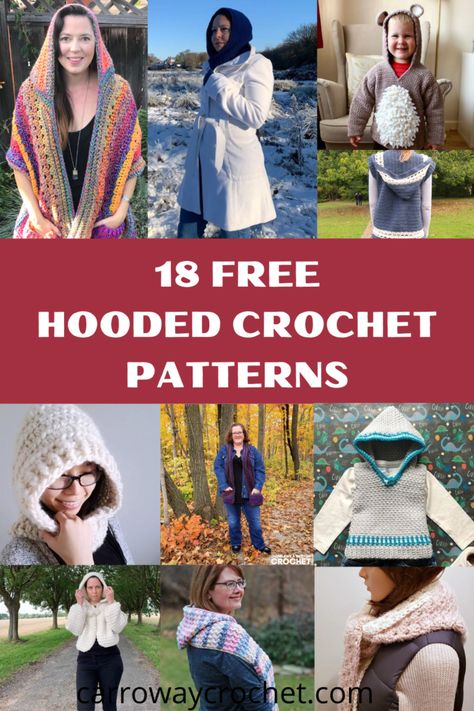 Free Crochet Hooded Shawl Patterns, Hooded Blanket Crochet Pattern Free, Crochet Hooded Cloak Pattern Free, Free Hood Crochet Pattern, Hooded Shawl Crochet Pattern Free, Scoodie Crochet Pattern Free, Crochet Hooded Cloak, Hooded Crochet Outerwear For Winter, Crochet Hooded Pocket Scarf Pattern Free