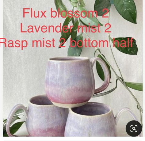 Blossom Flux Glaze, Flux Blossom Glaze, Flux Blossom Glaze Combinations, Lavender Mist Glaze Combinations, Clay Experiments, Mayco Glaze, Glazing Pottery, Artsy Projects, Pottery Projects