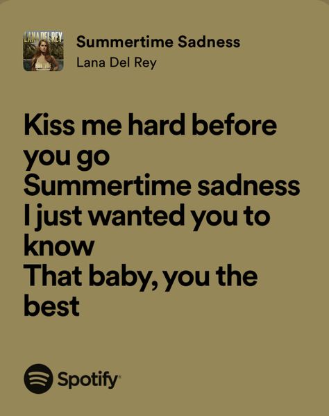 Lana Del Rey Summertime Saddens, Summertime Saddens Lyrics, Summertime Lana Del Rey, Lana Lyrics, Bts Core, Letter Song, Lana Del Rey Songs, Lana Del Rey Love, Lana Del Rey Lyrics