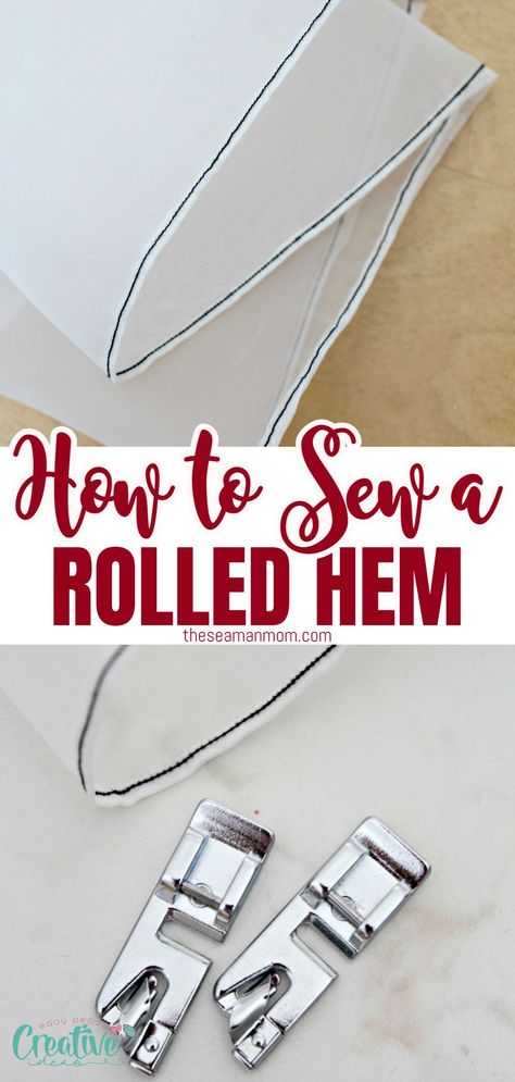 Rolled hem secrets revealed! If you were ever curious about how those tiny, perfectly sewn narrow hems on lightweight fabric are crafted in this tutorial you'll learn the best and easiest method to sew a rolled hem yourself using a rolled hem foot! Serger Sewing, Sewing Alterations, Diy Money, Sewing Tutorials Free, Secrets Revealed, Easy Sewing Patterns, Sewing Skills, Easy Sewing Projects, Diy Sewing Projects