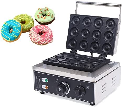 12pcs Commercial Donut Machine Doughnut Baker Donut Maker Machine Non-stick 5 Minutes Restaurant Home Use Stainless Steel Body 1500W Donut Maker Machine, Pancake Maker Machine, Waffle Donuts, Donut Making, Donut Makers, Mini Donuts Maker, Donut Maker, Mini Doughnuts, Commercial Kitchen Equipment