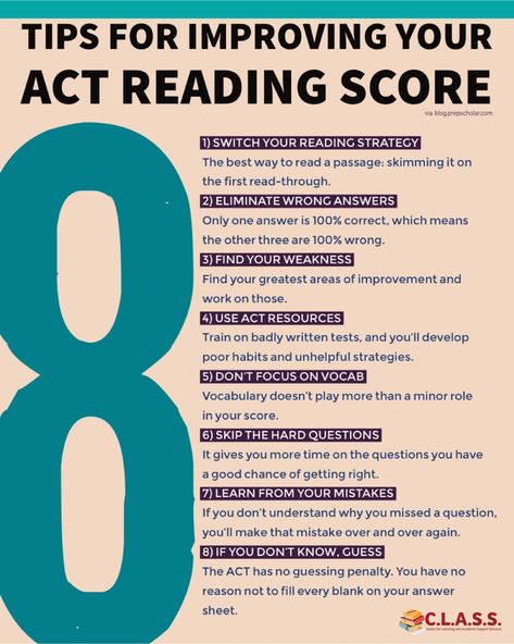 8 Tips to Improve Your ACT Reading Score Act Math Tips, Act Prep Tips English, Act Test Tips, Act Prep Tips, Act English Tips, Psat Prep, Act Tips And Tricks, Act Reading Test Tips, Graduating Early