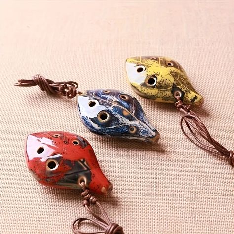 0.99US $ 87% OFF|1pc, ancient Chinese style ocarina, six hole handmade ocarina instrument, pleasant sound, with lanyard, like a leaf| |   - AliExpress Ocarina Instrument, Beginners Ceramics, Woodwind Instruments, Orff, Musical Instruments Accessories, Diy Clay Crafts, Ancient Chinese, Manado, Craft Gifts