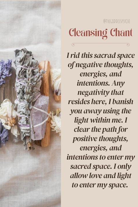 Cleansing Chant, Sage Cleansing Prayer, Negative Energy Cleanse, Smudging Prayer, Metaphysical Spirituality, Sage Smudging, Energy Cleansing, Aura Cleansing, Witch Spirituality