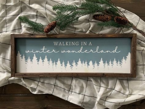 Walking in a Winter Wonderland Sign Farmhouse-style Sign - Etsy Frame Christmas Decor, Winter Wonderland Sign, Winter Decorating Ideas, Walking In A Winter Wonderland, Winter Decorating, Winter Decorations Diy, Winter Signs, Farmhouse Style Sign, Hand Painted Wood Sign