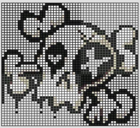 Goth Grid Patterns, Skeleton Grid Pattern, Bat Pixel Art, Emo Pixel Art, Grunge Pixel Art, Creepy Pixel Art, Goth Pixel Art, Skull Pixel Art, Black And White Pixel Art