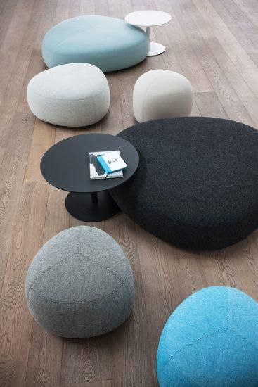 KIPU – Cosh Living Ottoman Seating, Fabric Pouf, Pebble Design, Moderne Pools, Contemporary Lounge, Pouffe Ottoman, Office Lounge, Ottoman Design, Ottoman Stool