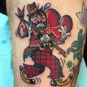 Hobo Clown, Circus Tattoo, Old School Traditional, Learn To Tattoo, Graphic Cartoon, Traditional Style Tattoo, Clown Tattoo, Doll Tattoo, Devil Tattoo