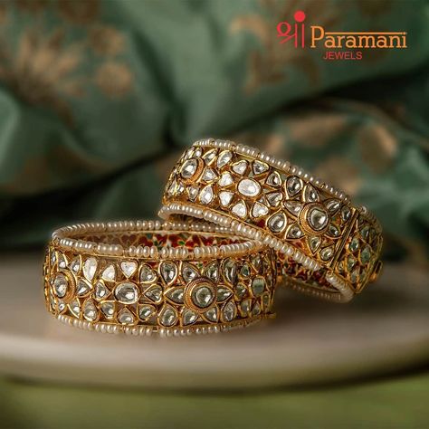 Bridal Kada Design, Jadau Kada Design, Kundan Kada Design, Kundan Kangan, Jadau Bangles, Kundan Kada, Bridal Jewellery Earrings, Kundan Jewellery Bridal, Bridal Necklace Designs