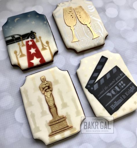 Red Carpet Cookies Decorated, Red Carpet Cookies, Hollywood Cookies, Red Carpet Theme, Hollywood Party Theme, Cookie Decoration, Red Carpet Party, Bakers Gonna Bake, Movie Night Party