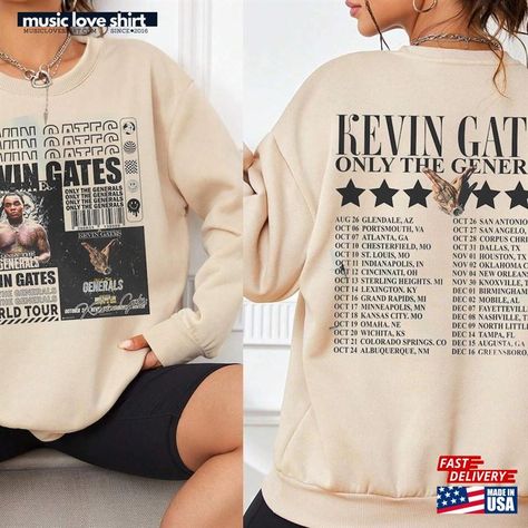 Vintage Kevin Gates 2023 Sweatshirt Only The Generals Tour T-Shirt Merch Hoodie Unisex Check more at https://musicloveshirt.com/product/vintage-kevin-gates-2023-sweatshirt-only-the-generals-tour-t-shirt-merch-hoodie-unisex/ Merch Hoodie, Kevin Gates, Tour T Shirts, Trending Tshirts, Family Gifts, Family Shirts, Cincinnati, Sweatshirts, Music