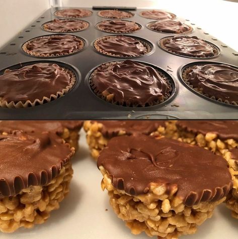 Delicious Peanut Butter Balls with Chocolate Rice Krispies Rice Krispie Treats In Muffin Tin, Chocolate Rice Crispy, Rice Krispies Recipe, Peanut Butter Rice Krispie Treats, Peanut Butter Rice Krispies, Chocolate Rice Krispies, Peanut Butter Cups Recipe, Crunchy Peanut Butter, Peanut Butter Granola