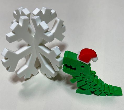 Festive 3D Printed Flexible T-Rex with Santa Hat by DanisonDesigns3D on Etsy 3d Printing Christmas Ideas, 3d Printer Christmas Ideas, 3d Printer Christmas, Christmas Ornaments 3d Print, 3d Printed Christmas Tree, Christmas 3d Print, 3d Printed Christmas, 3d Printed Gifts, Dinosaur Christmas Ornament