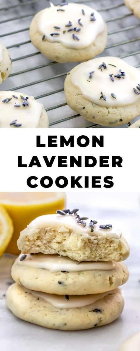 Lavender Sugar Cookies, Lemon Lavender Cookies, Browned Butter Chocolate Chip Cookies, Lavender Dessert, Lavender Glaze, Lavender Cookies, Lavender Recipes, Spring Baking, Culinary Lavender