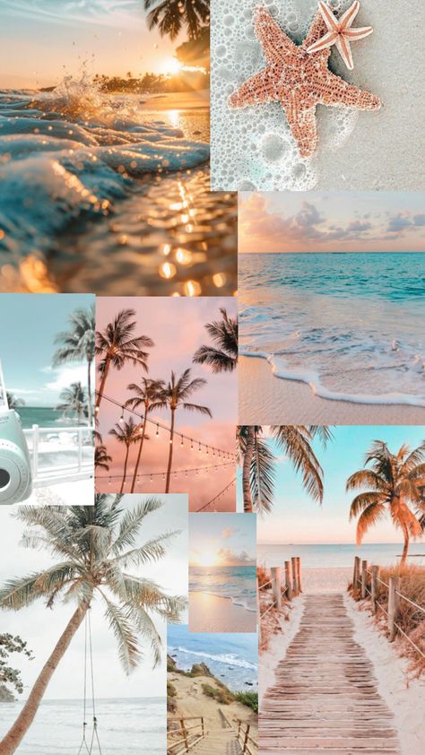 Beach!! #beach #summer Summer Background Collage, Phone Backgrounds Beach, Costal Astethic, Beach Wallpaper Backgrounds, Beach Wallpaper Collage, Coastal Drawings, Summer Aesthetic Wallpaper Collage, Wallpaper Iphone Beach, Tropical Beach Aesthetic