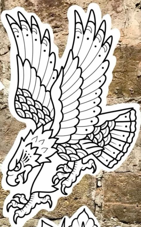 Traditional Tattoo Outline, Tattoo Eagle, Traditional Eagle, Traditional Eagle Tattoo, Traditional Tattoo Stencils, Abstract Tattoo Ideas, Traditional Tattoo Flash Art, American Traditional Tattoo Ideas, Patriotic Tattoos