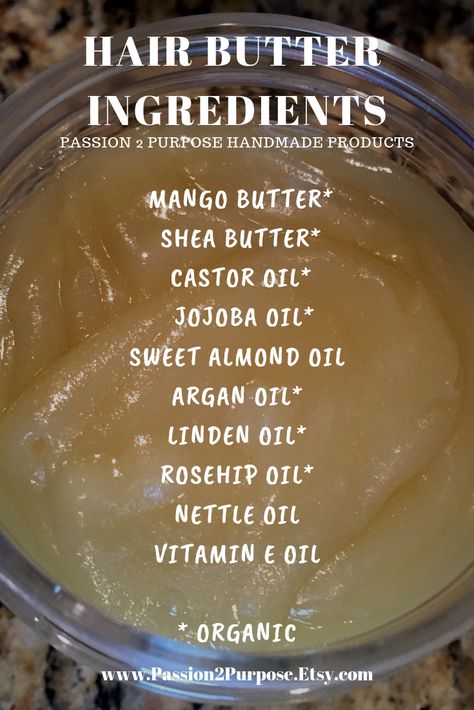 Homemade Natural Hair Products, Moisturizing Hair Cream, Diy Natural Curly Hair Products, Hair Growth Butter Recipe, Diy Prepoo Natural Hair, Natural Ingredients For Hair Growth, Diy Hair Butter For 4c Hair, Diy Hair Butter For Natural Hair, Green Dinner Recipes