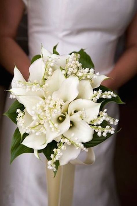 Ultimate Lily Bouquet - Inspirations for Lily of the Valley Bouquet - EverAfterGuide White Flower Wedding Bouquet, Lily Of The Valley Wedding Bouquet, Bridal Flowers Bouquet, Bridal Flower Arrangements, Lily Of The Valley Bouquet, Flower Wedding Bouquet, Lily Bouquet, English Wedding, Calla Lilies