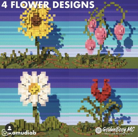 Minecraft Rose Build, Giant Flower Minecraft Build, Minecraft Flower Building, Flower Statue Minecraft, Lilypad Minecraft, Minecraft Big Flowers Build, Big Minecraft Flowers, Giant Flower Minecraft, Fairy House Minecraft Builds