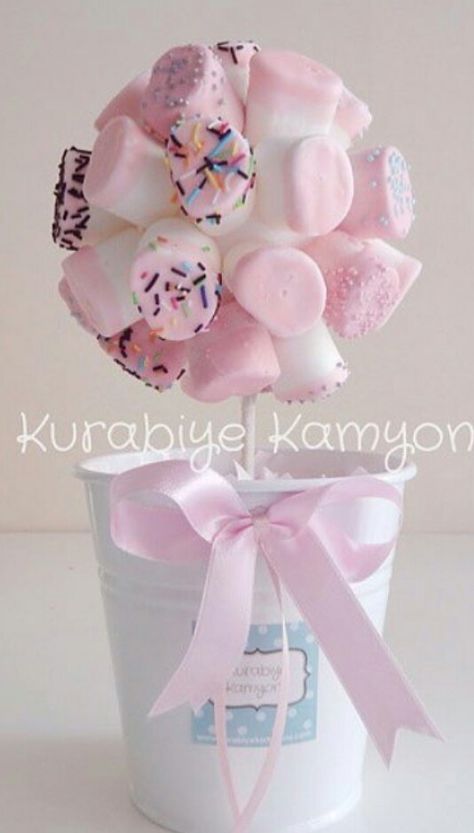 Marshmallow bouquet Marshmallow Centerpieces, Marshmallow Bouquet, Bachelorette Decorations, Bachelorette Party Decorations, Party Decorations, Neon, Cake, Flowers, Quick Saves