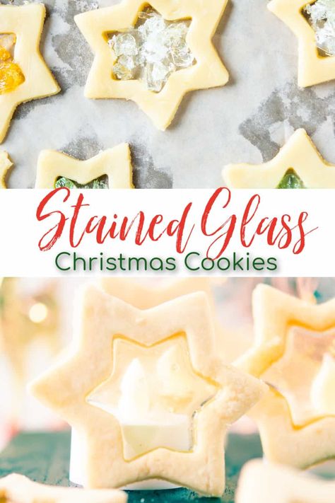 Window Cookies Christmas, Stained Glass Sugar Cookies, Sugar Glass How To Make, Stained Glass Cookies Christmas, Christmas Cookies Star, Glass Cookies Christmas, Sugar Glass Cookie, Glass Sugar Cookies, Christmas Star Cookies