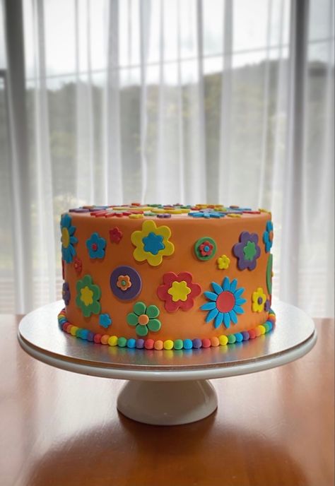 70s Inspired Birthday Cake, 70s Themed Cake, 70s Theme Bday Cake, 70s Theme Birthday Cake, 60s Themed Cake, 1970s Cake Ideas, Birthday Cake 70s Theme, 70s Themed Birthday Cake, 70s Theme Sheet Cake