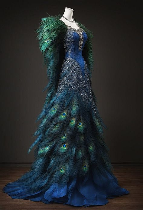 Peacock Ball Gown, Peacock Inspired Outfit, Fae Masquerade, Masquerade Ball Outfit Ideas, Peacock Wedding Dress, Peacock Gown, Masquerade Ball Outfit, Peacock Wedding Dresses, Peacock Leaf